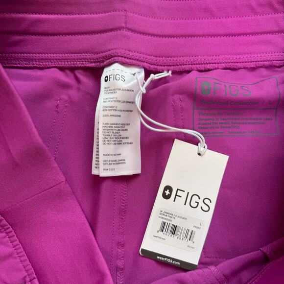 FIGS Zamora 2.0 Jogger Scrub Pants Bright Fuchsia Women’s Large NWT Rare Retired - Picture 13 of 14